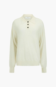 Harris Tapper: Harris Tapper Cream Merino Long Sleeve Orwell Polo
