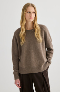Laing: Laing Cocoa Marle Cashmere Oversized Crewneck
