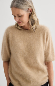Laing Soft Beige Cashmere T-Shirt