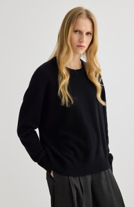 Laing: Laing Black Cashmere Oversized Crewneck