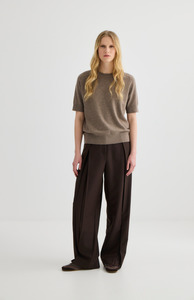 Laing: Laing Cocoa Marle Jasper Short Sleeve Crewneck