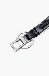 Yu Mei Black Croc Key Fob