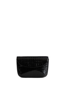 Yu Mei Black Croc Keriana Clutch