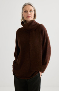 Laing: Laing Mahogany Marle Alpaca Sweater with Tie
