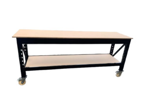Frontpage: Heavy duty workbench 1000kg carry capacity with 18mm MDF + 4 solid wheels
