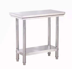 Shelving Units: Stainless steel gap/ corner narrow bench / workbench 300mm L x 600mm D x 900mm H, 2 tier