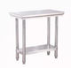 Stainless steel gap/ corner narrow bench / workbench 300mm L x 600mm D x 900mm H, 2 tier