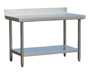Stainless steel workbench with splash back bench /kitchen workbench 600mm Deep -&hellip;
