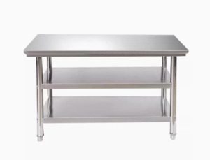 Kitchen workbench table stainless steel workbench 800mm Deep, 3 tier - Multiple &hellip;