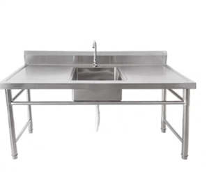Stainless Steel Freestanding middle Sink with bench + splash back 1500*600*900mm