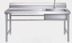 Stainless Steel Freestanding Right or Left Sink with bench + splash back 1800*600*900mm