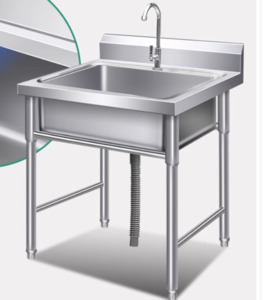 Stainless Steel Freestanding single Sink 600mm L *600mm D *900mm H
