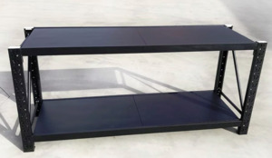Workshop Benches: Workbench 2m L x0.6m D x1m H 300kg carry capacity per shelf