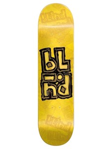 Blind: Blind OG Stacked Stamp RHM 7.75" Yellow Skateboard Deck