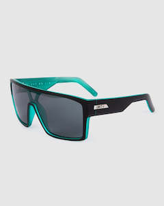 Unit Sunglasses: Unit Sunglasses Command - Matte Black Teal Polarised