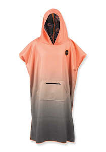 Dritimes Poncho: Dritimes Charcoal-Peach Fade Hooded Towel