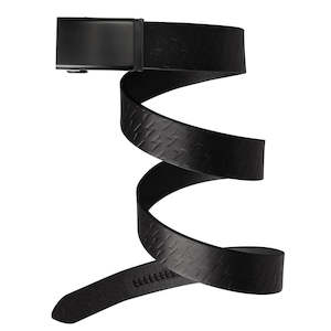 Mission Belts: Mission Belt Swat Black Buckle / 40mm Black Bolt Embossed Full Grain Leather Belt