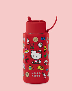 Hello Kitty Ceramic Reusable Bottle with Flip Straw Lid 1,000ml (34oz)
