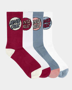 Santa Cruz Womens Other Dot Crew Sock 4 Pack