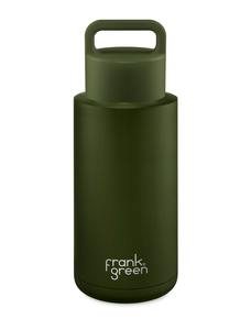 Frank Green Khaki Ceramic Reusable Bottle (Grip Finish) with Grip Lid - 1,000ml (34oz)