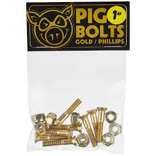 Skate Hardware: PIG HARDWARE GOLD 1INCH PHILLIPS