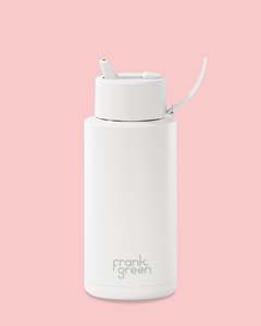 Frank Green Cloud Ceramic Reusable Bottle with Flip Straw Lid 1,000ml (34oz)