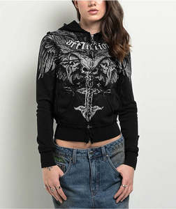 Affliction Death Eyes Zip Womens Hoodie