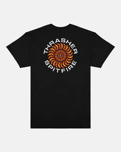 Thrasher X Spitfire Classic Swirl Tee - Black