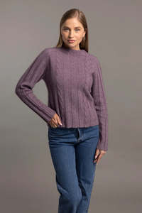 Corrugated Cable Pullover-Lilac