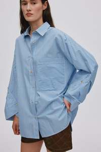 Bobbie-Navy/White Stripe Oversize Shirt