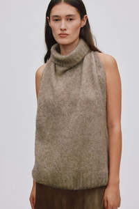 Superlight Halter Top-Mushroom
