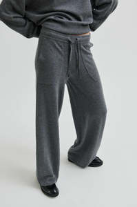 Calm Knit Pants-Grey Melange