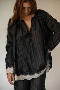 Owen Blouse-Black/Off White