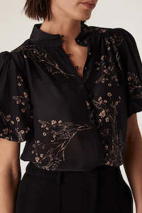 Angelique Blouse-Black Floral