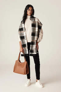 Merino Check Scarf-Camel Check