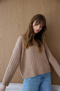 Sale: Willa Cable Knit-Latte