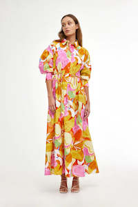 Sale: Isla Shirt Dress-Capri Abstract