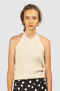 The Wolf Gang: El Sol Halter Knit in Bone