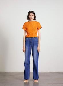 Crinkle Top-Tangerine