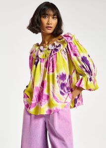 Essential Antwerp: Dinge Ruffle Top-Limoncello