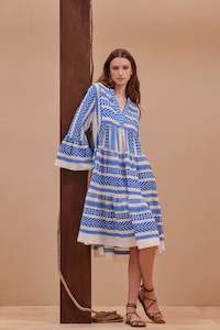 Ella Dress-Blue/Off White