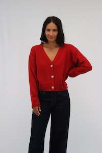 Knitwear: Phoebe Cardi-Poppy