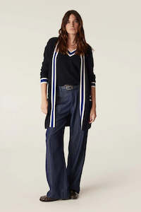 Tribeca Merino Cardigan-Midnight Navy