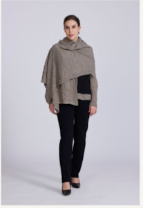 Visage: Merino River Shawl-Wheat