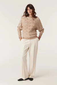 Cashwool Batwing Jumper-Latte