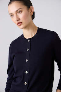 Knitwear: Sylvia Merino Cardigan-Navy