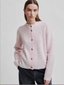 Brook Knit Plain Cardigan-Festival Bloom