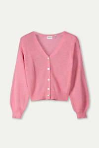 Knitwear: Cardigan-Raspberry