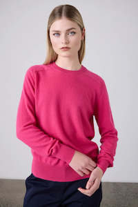 Knitwear: Sam Cashmere Crew-Elsa Pink