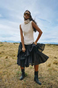 Sharmaine Multi Layer Skirt-Black